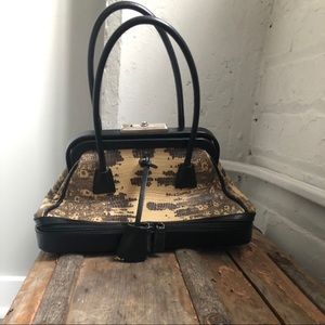 Prada Vintage Lizard and Leather Handbag